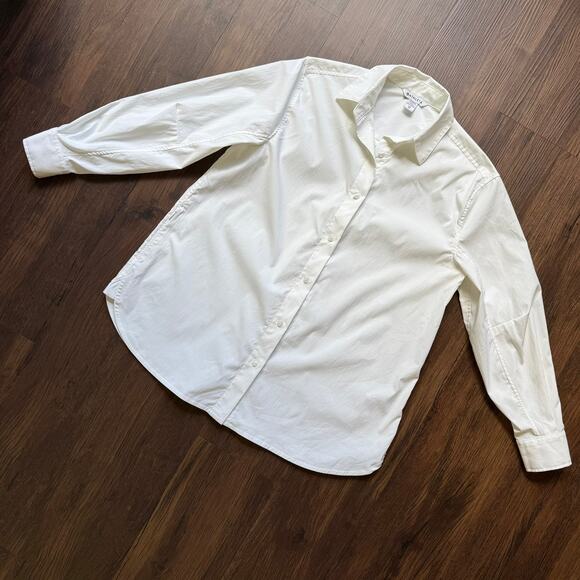 Athleta White Oversized Button Down Shirt XS - Picture 1 of 10